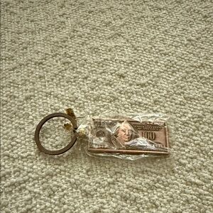 Gold and Brown Money Keychain USA bronze color